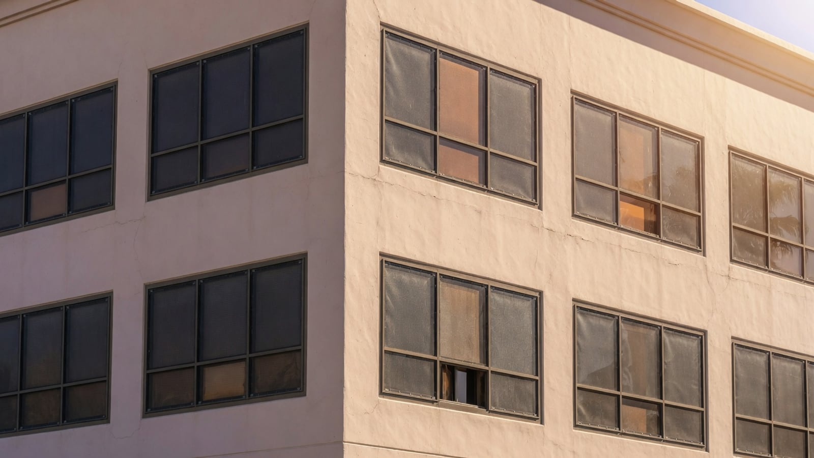 Phoenix commercial storefront windows shaded by exterior solar screens